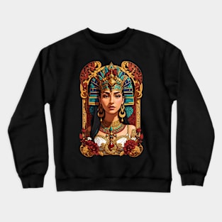 Cleopatra Queen of Egypt retro vintage floral design Crewneck Sweatshirt